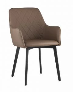 Стул со спинкой и подлокотниками коричневый из экокожи "Прайм" STOOL GROUP ДИЗАЙНЕРСКИЕ, ИНТЕРЬЕРНЫЕ 00-3946152 Коричневый