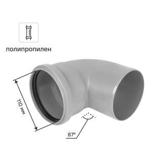 Отвод 110x87° полипропилен 81953239 STLM-2102803