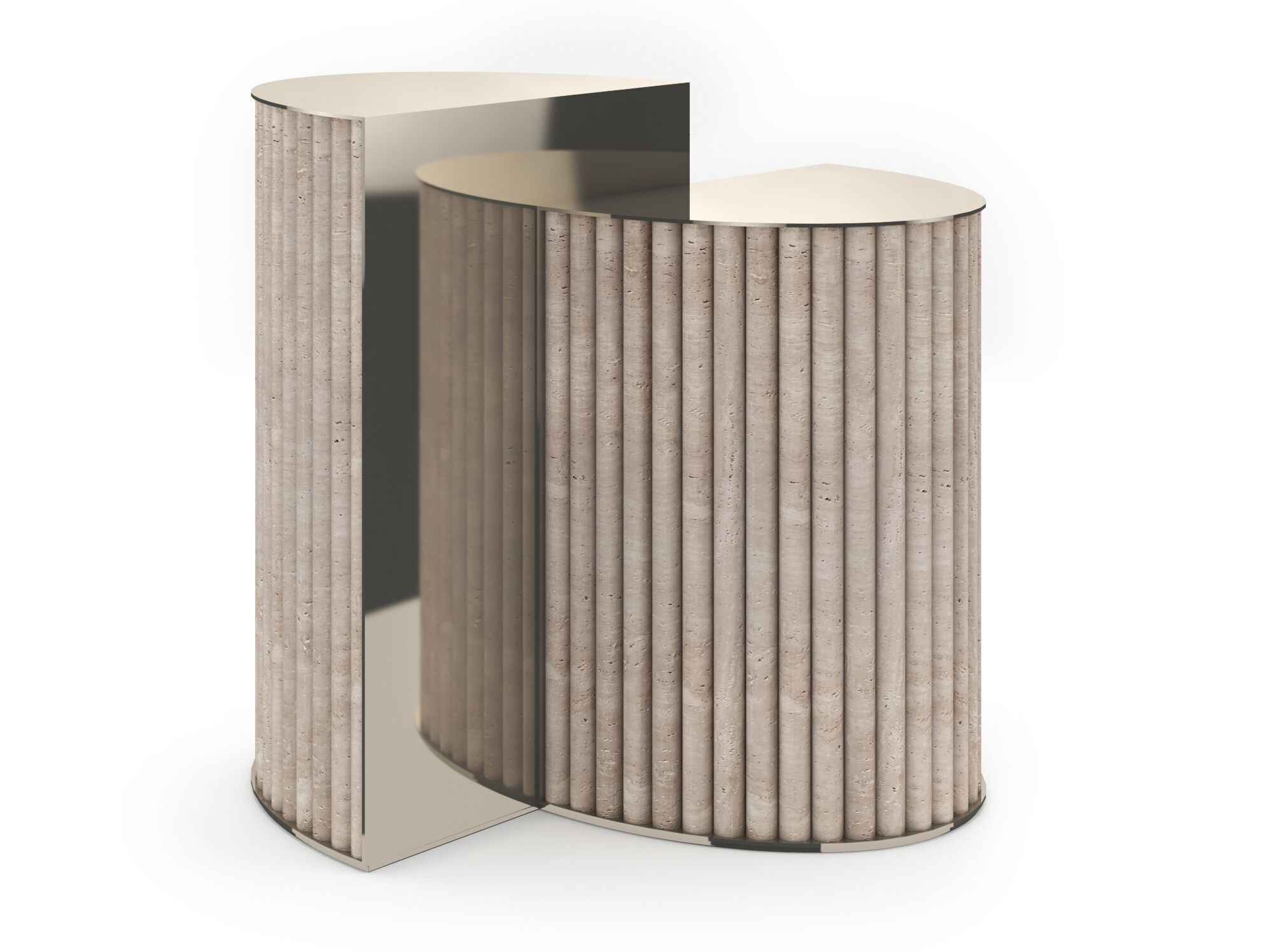 Высокий журнальный столик из травертина Caracole HEWN ARCH-00122569 - Вид №1