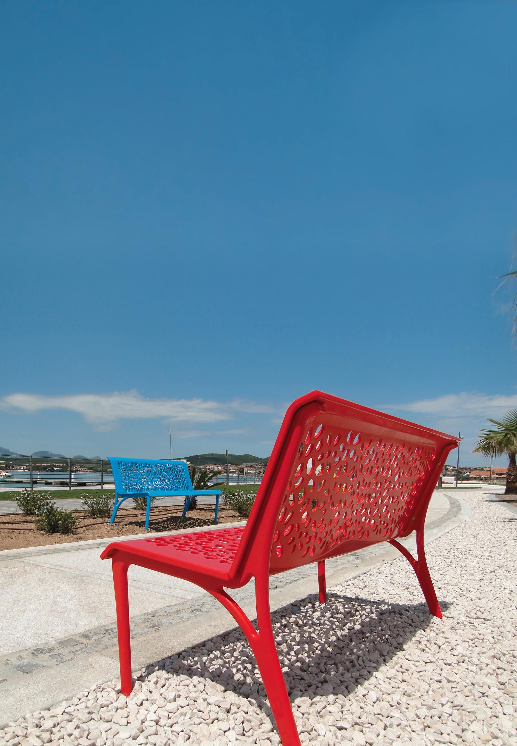 Алюминиевая скамья с порошковым покрытием со спинкой City Design Monet ARCH-00099161 - Вид №1