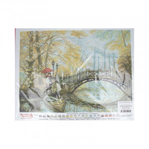 1818 Канва/ткань с рисунком Рисунок на канве 33 см х 45 см "Романтика осени" Матренин посад