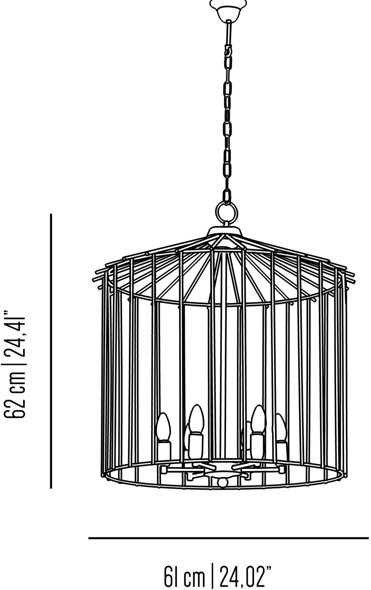 Il Bronzetto Подвесной светильник из латуни Cage Cag01s / cag01m - in - Вид №10