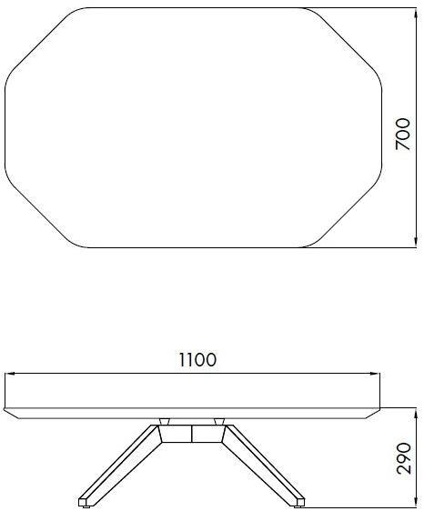 ALMA DESIGN Низкий журнальный столик из фанерованной древесины X table sun-id-1370311 - Вид №3