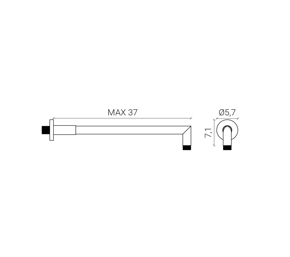 Ex.T SO20 SLEEK Душевая лейка с настенным держателем EXSO20SLNE+EXBRPSLNE - Вид №3