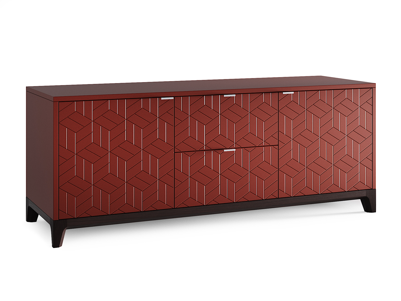 Тумба под телевизор с ящиками коричневая Case THE IDEA  210246 Красный  - Вид №1