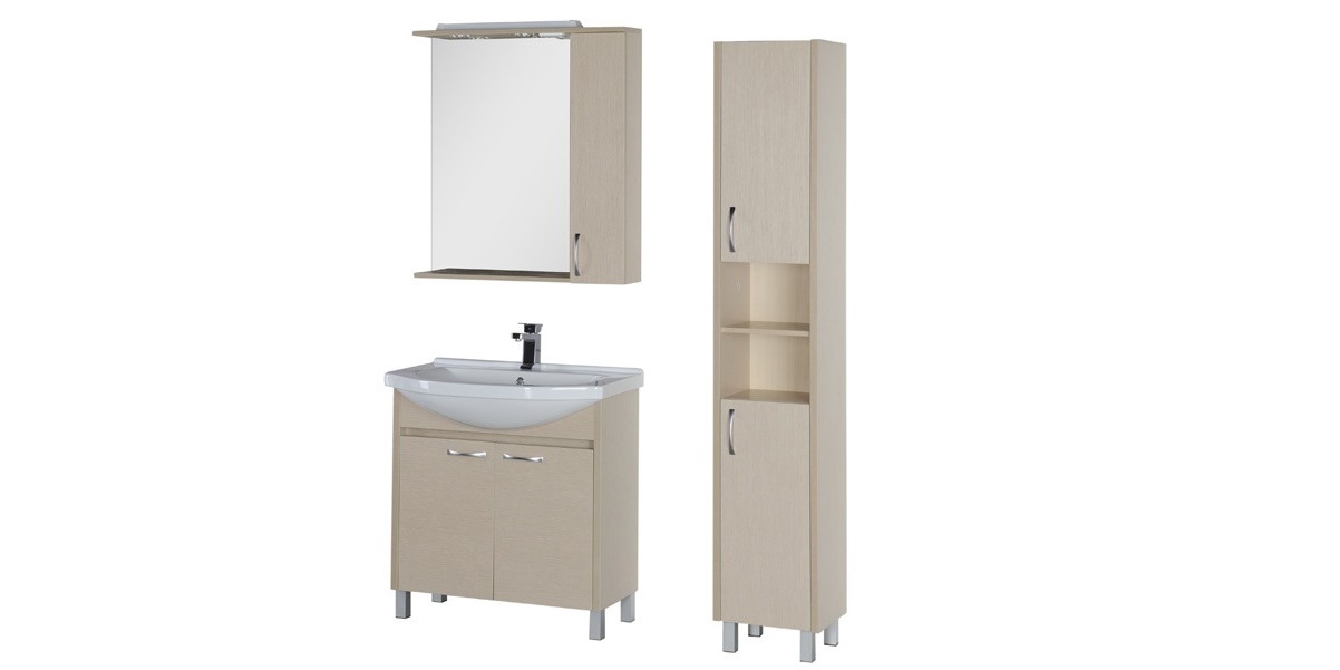 Комплект мебели Aquanet Донна 80 светлый дуб 00168933 - Вид №2