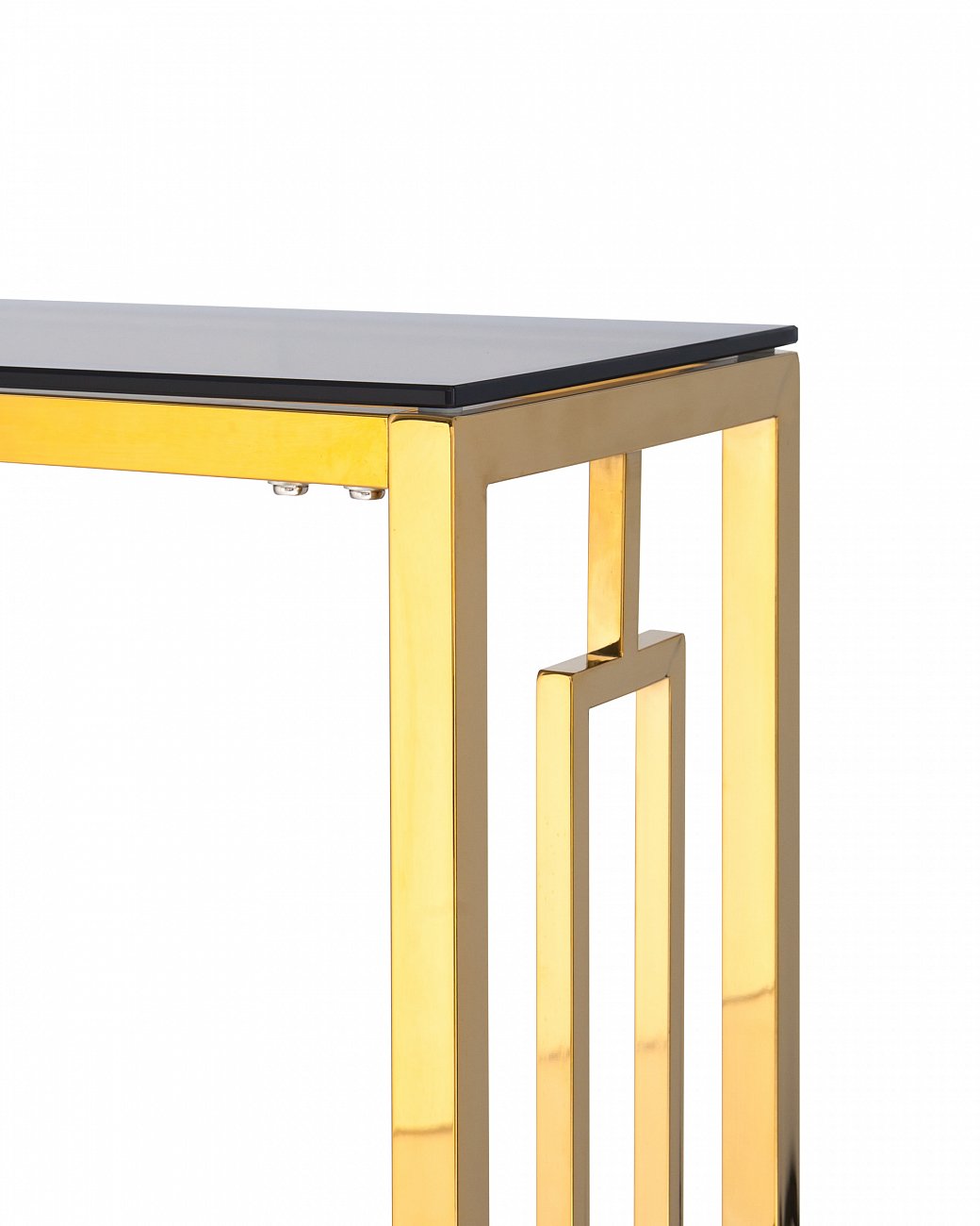 Консоль стеклянная 115х30 см дымчатая с золотом "Бруклин" STOOL GROUP  00-3881906 Золото  - Вид №2
