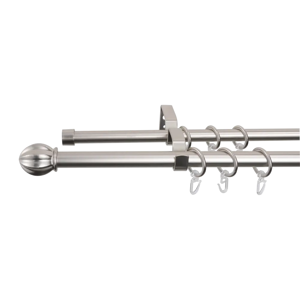 Настенный карниз раздвижной двухрядный KREAFORTA Икаре d16/19 160-300 см металл цвет никель 89457732 STLM-2137236  - Вид №5