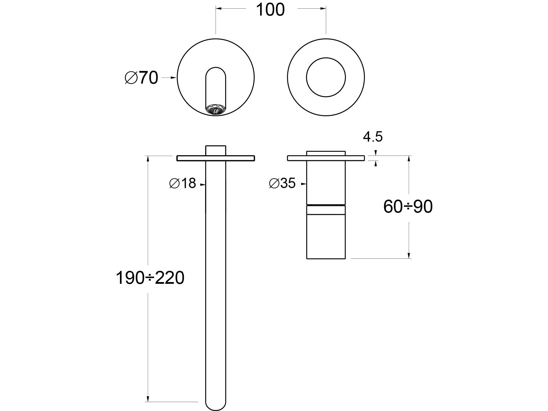 Однорычажный настенный смеситель для раковины GUGLIELMI RUBINETTERIE Sprint Color ARCH-00072369 - Вид №6