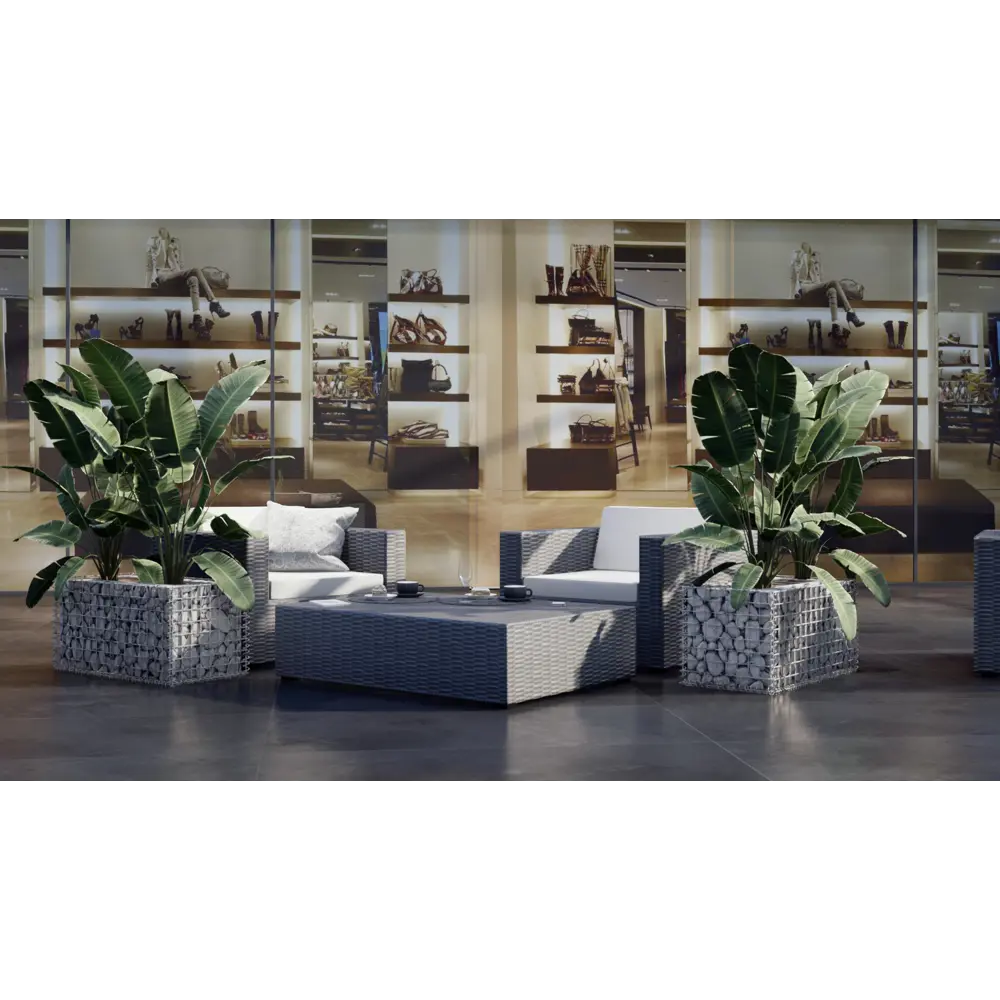 Габион-кашпо 40x40x80 см оцинкованная сталь серый Santreyd STLM-2114038 - Вид №2