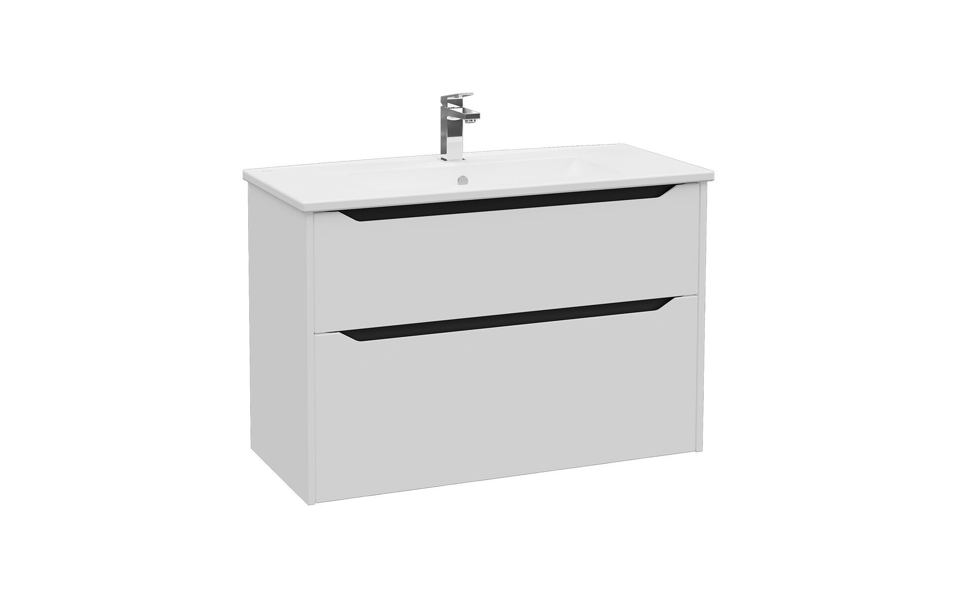 Подвесной шкаф для умывальника с ящиками со встроенной раковиной VitrA Bathrooms Integra Square ARCH-00108792 - Вид №6