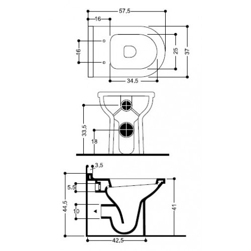 42227 Биде напольное Due AXA ONE Santreyd - Вид №5