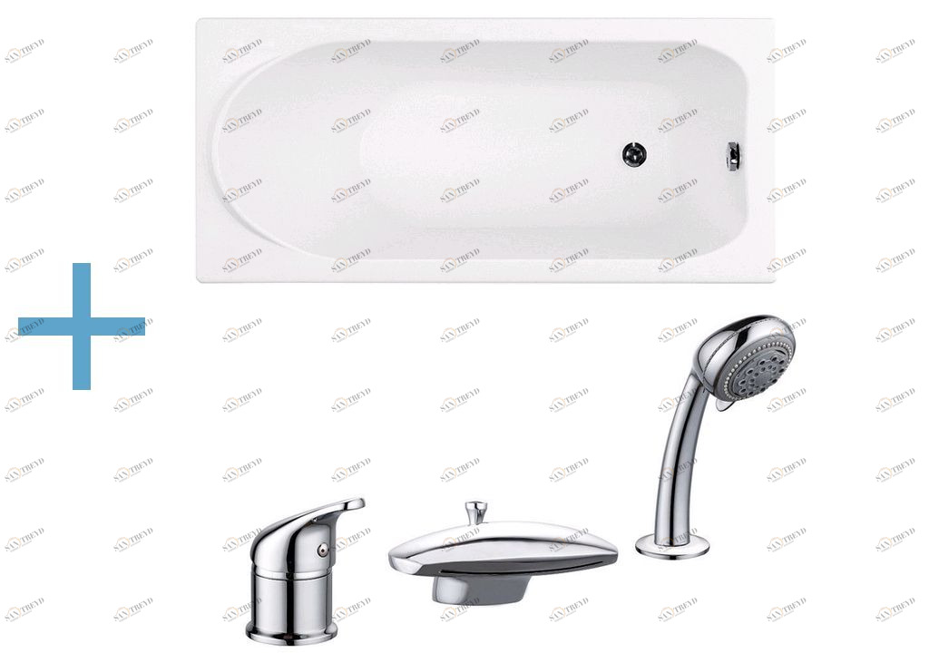 Акриловая ванна Aquanet Nord 170x70 (каркас + смеситель Aquanet Practic 2 AF111-63B) 002040200016920100216780