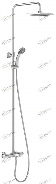 E78192-CP Душевая колонна с термостатическим смесителем и квадратным верхним душем Jacobdelafon JULY Santreyd