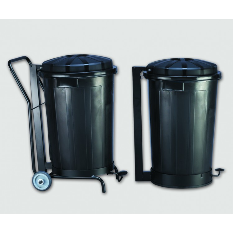 231804 DENOX Контейнер пластиковый с крышкой с зажимом на крышку с ручками 95 л. Белый  - Вид №1