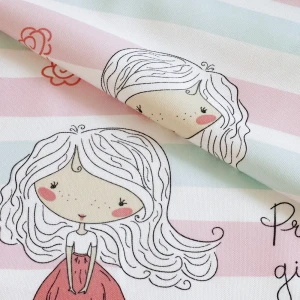 Ткань 1 м/п Девочка велюр 300 см цвет бирюзово-розовый