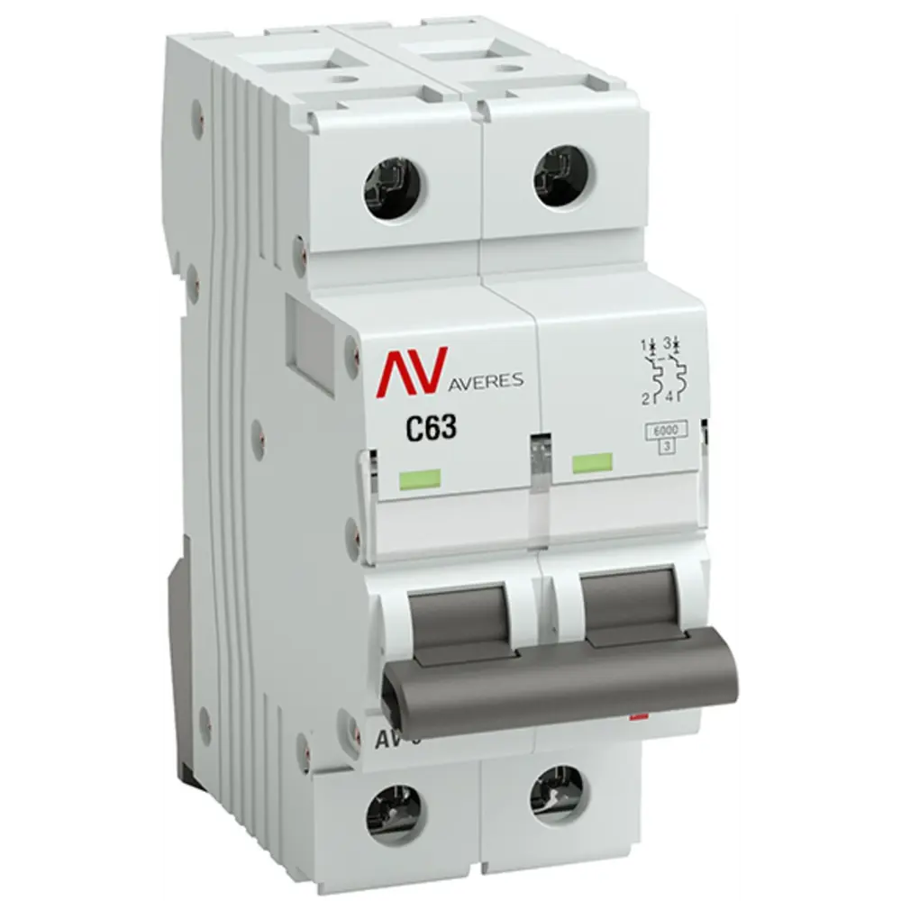 Автоматический выключатель EKF AV-6 2P на 63А для надежной защиты сети 84579884 STLM-0052246