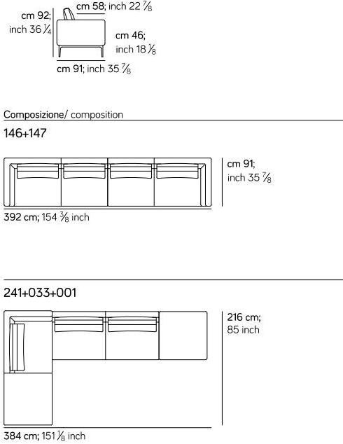 AMURA 4-х местный тканевый диван Leonard Am024.146+147 - Вид №9