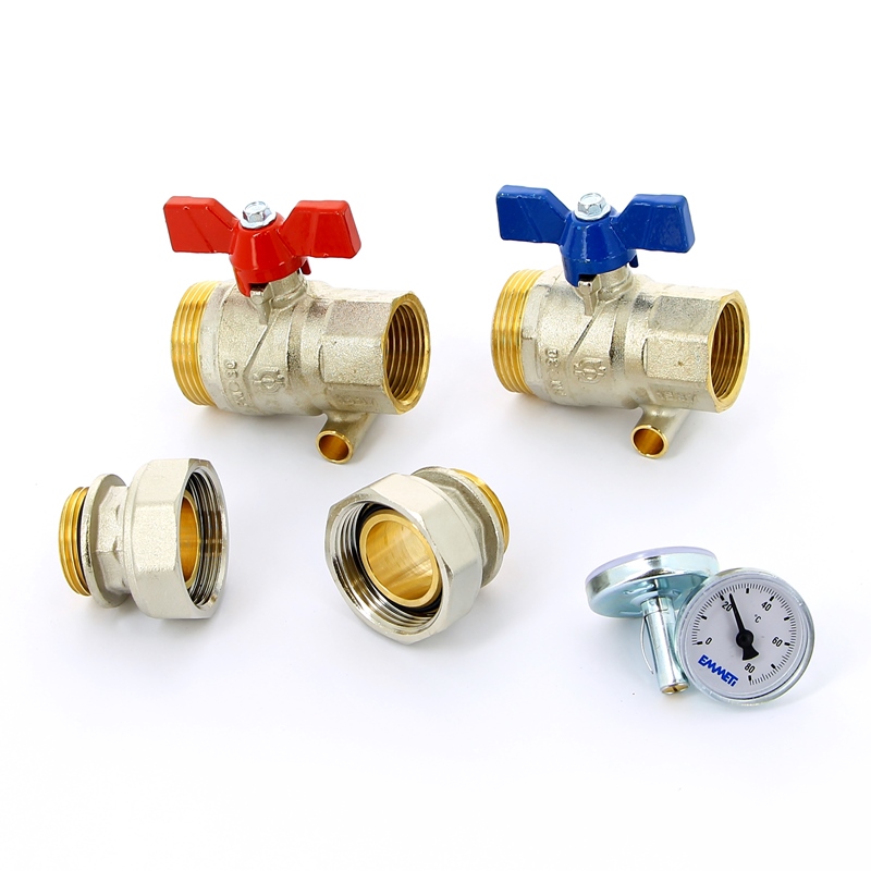 Краны шаровые с разъемным соединением НВ с термометром Progress бабочка EMMETI 1", 2шт 01306260 - Вид №4