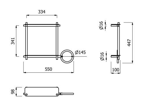 Квадратный модуль с полками и держателем для полотенец EVER Life Design Buck ARCH-00103817 - Вид №6