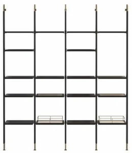 Stylish Club Открытый книжный шкаф из алюминия с креплением от пола к потолку His Scf.hi22