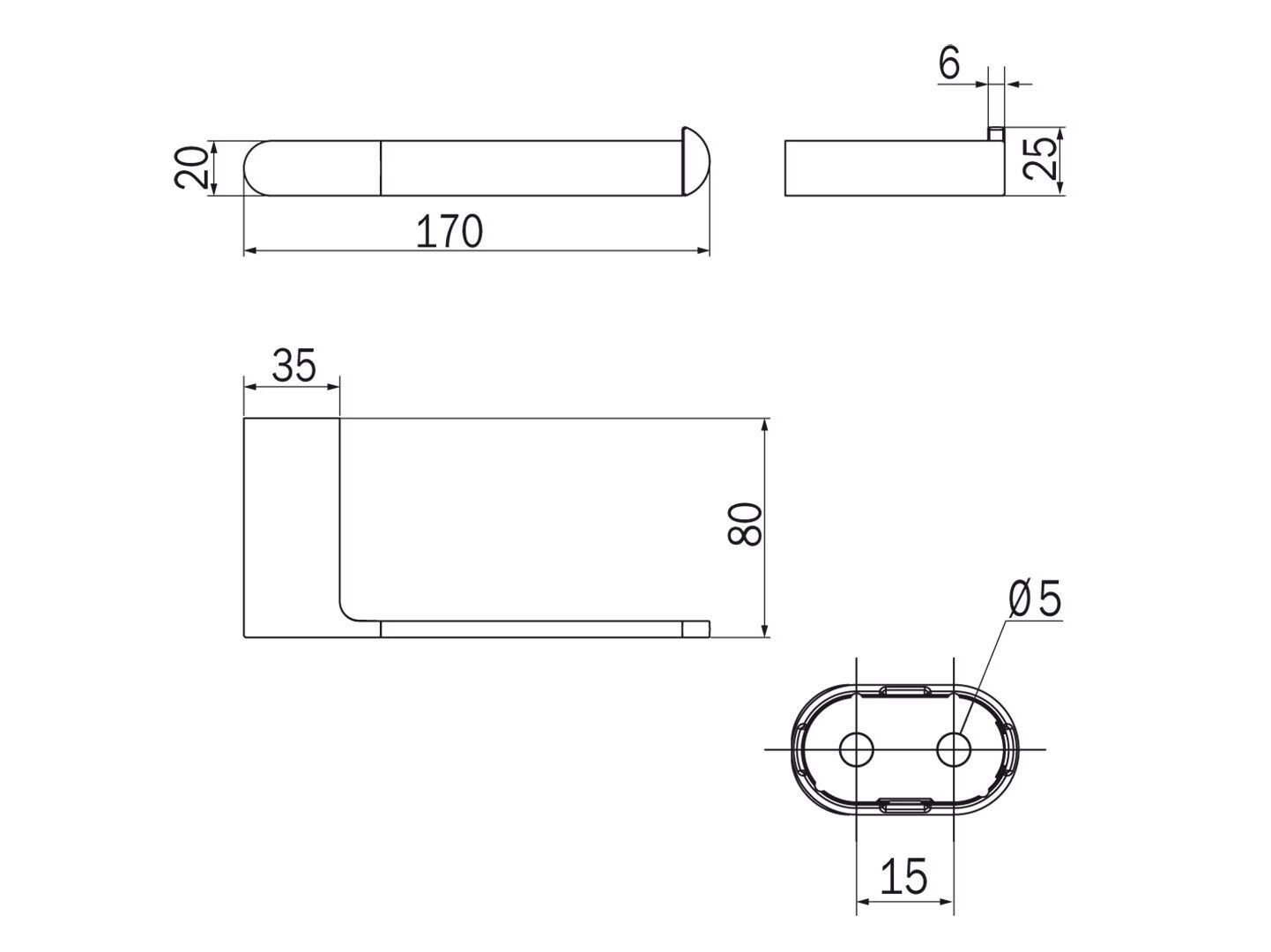 Держатель рулона из хромированной латуни INDA® ARCH-00045405 - Вид №2