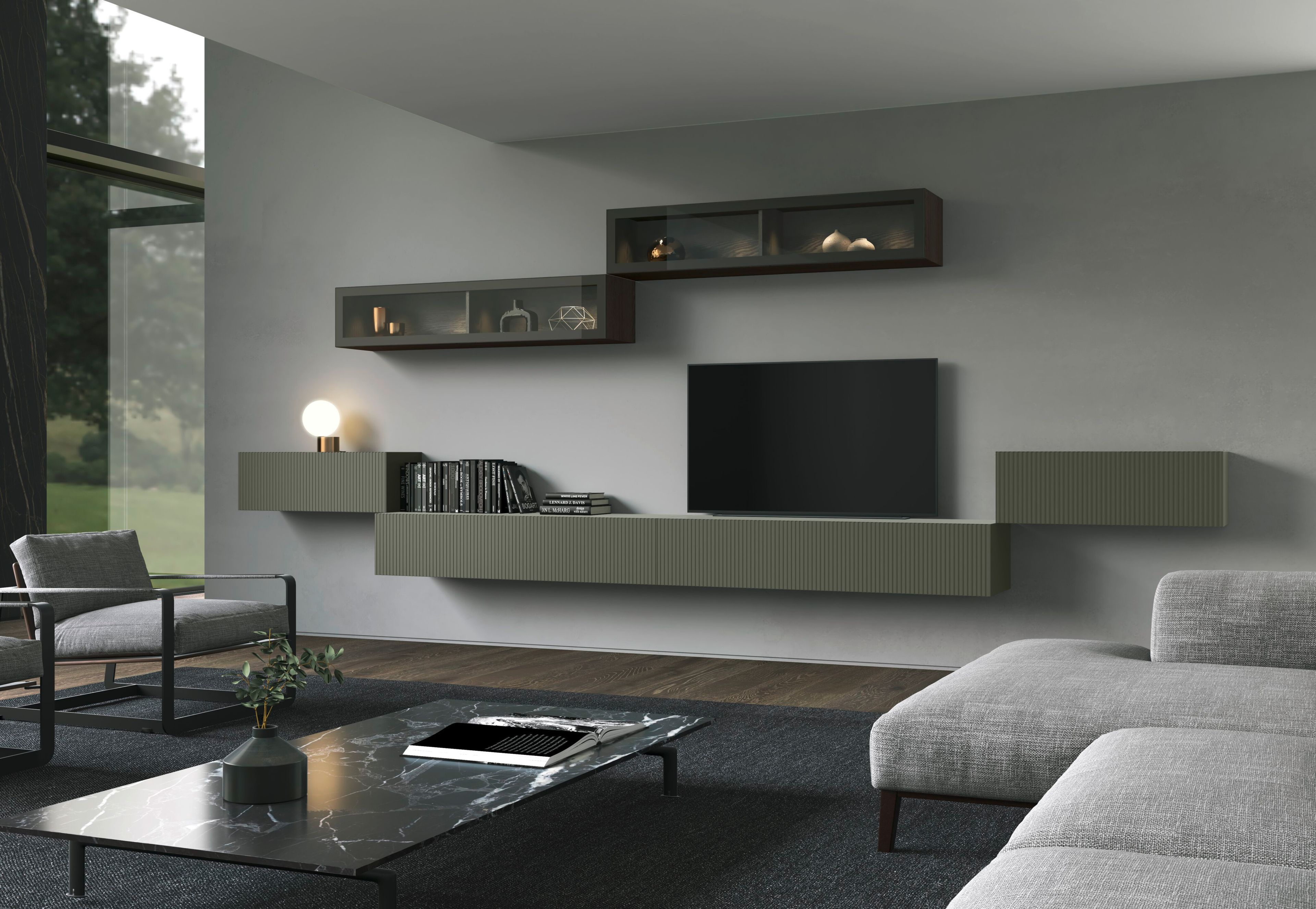 Деревянная оборудованная стена Olivieri CUBE 6 ARCH-00123672 - Вид №19