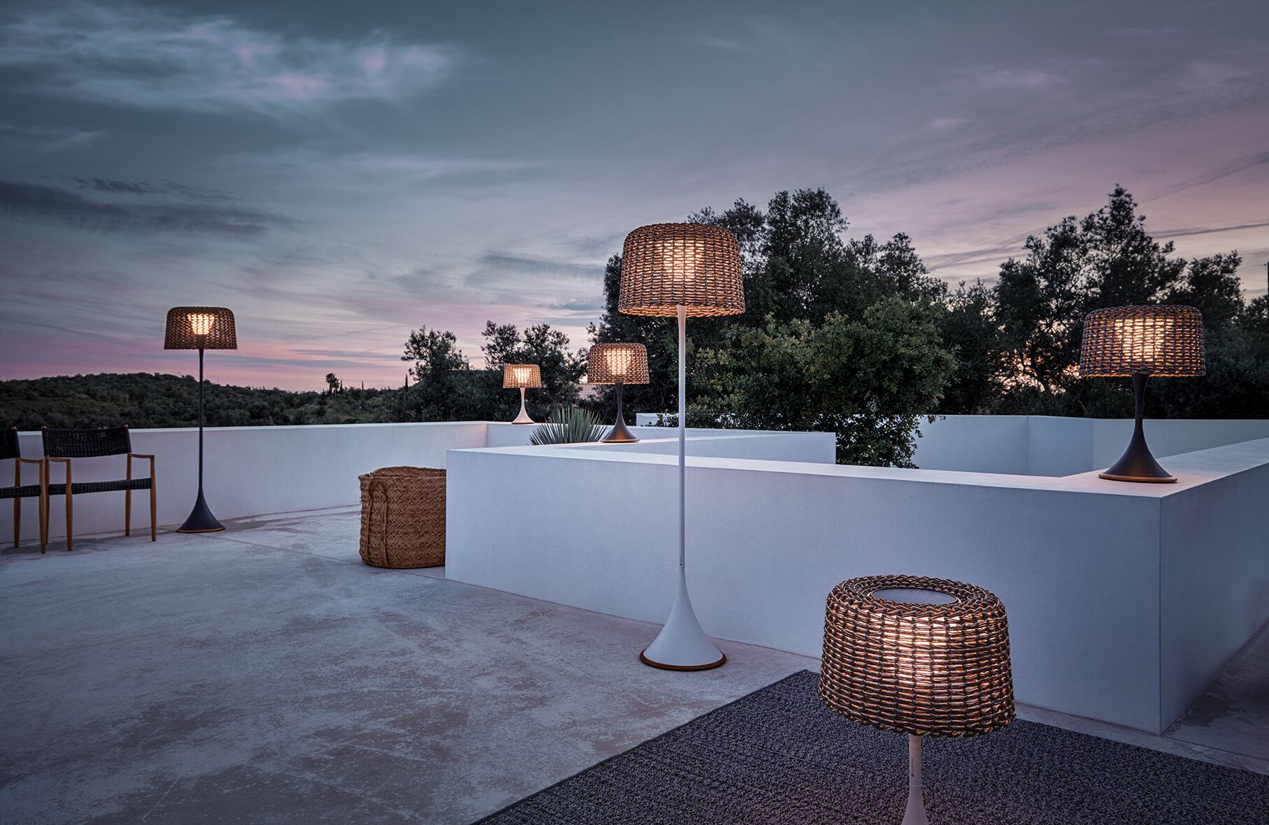 Алюминиевый и плетеный напольный напольный светильник Gloster MESH ARCH-00075058 - Вид №6