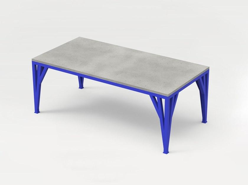 CO33 Прямоугольный бетонный стол со стальным основанием Tabula Blte1 - Вид №5