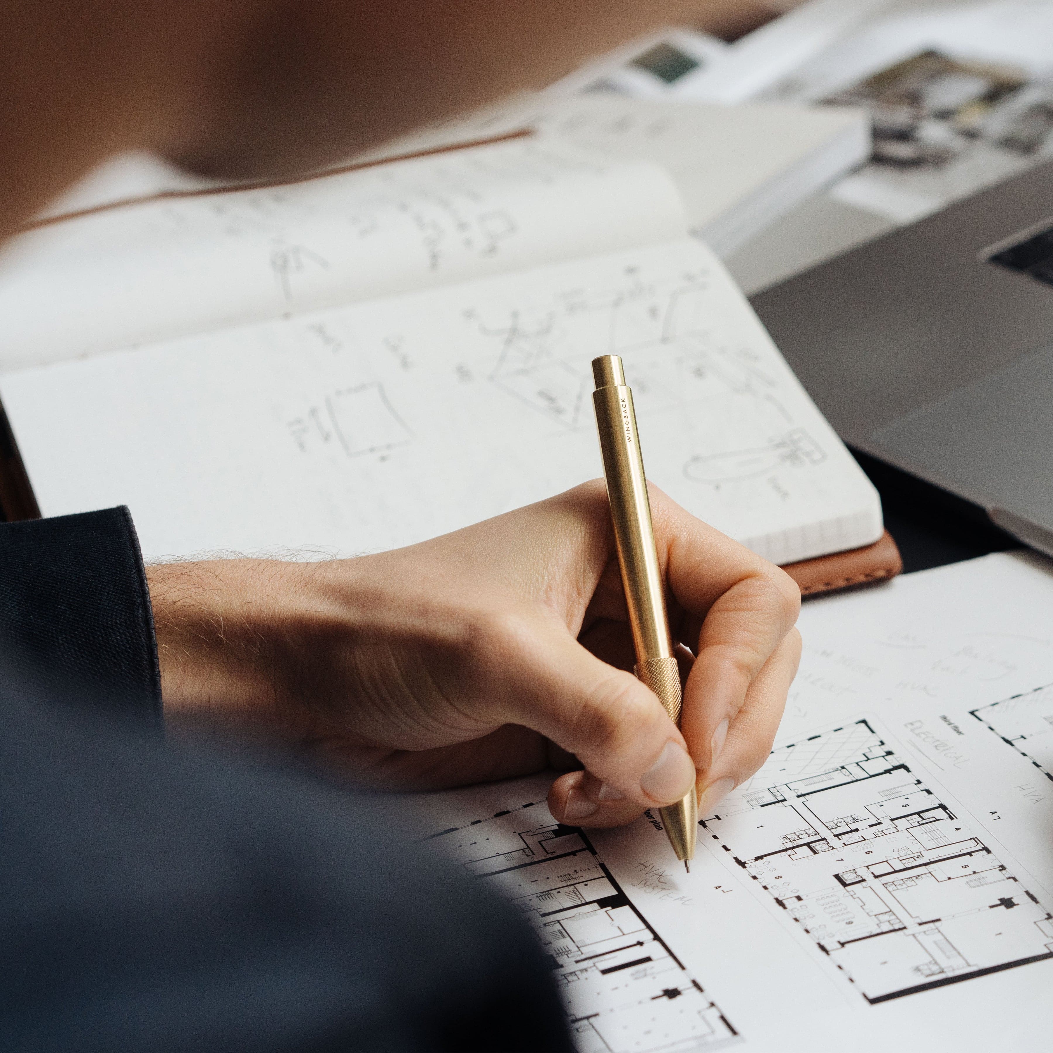W207BRA-5 Механический карандаш - латунь - 0,5 мм Wingback  - Вид №6
