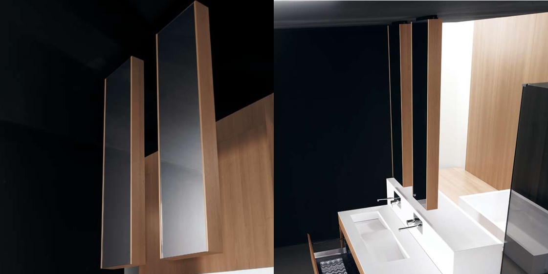 Комбинация ванной комнаты KU 58 в отделке Real 110 Corian / 86 Noce MILLDUE KUBIK KUBIK58 - Вид №5