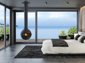 Стальной электрический подвесной камин