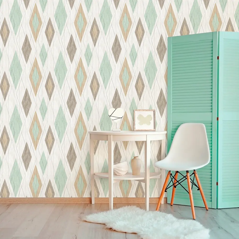 ELYSIUM Флизелиновые обои Ромбы с геометрическим узором 89346591 STLM-0821456 - Вид №3