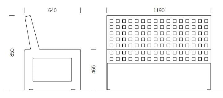 Скамья из нержавеющей стали со спинкой BENKERT BANKE Chalidor ARCH-00023485 - Вид №3