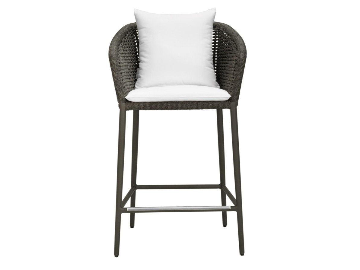 Табурет из морской веревки и алюминия с подлокотниками JANUS et Cie Knot ARCH-00021697 - Вид №3