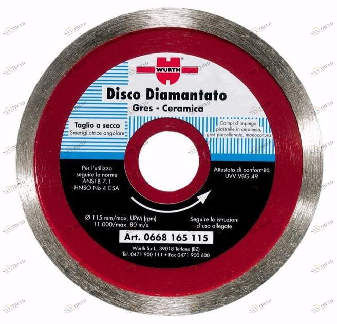 Würth Алмазный отрезной диск Dischi da taglio 0668 165 115