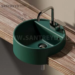 5054-42.5020 Полувстраиваемая раковина консольная 50 см зеленая Flaminia Twin