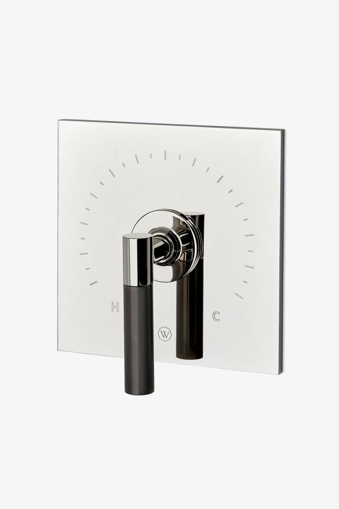 BTH12B Квадратный термостатический регулирующий клапан серии Bond Tandem с двухцветной рычажной ручкой Waterworks