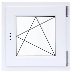 Окно пластиковое ПВХ Deceuninck одностворчатое 600x600 мм (ВхШ) правое двухкамерный стеклопакет белый/белый