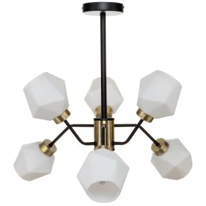 Люстра на штанге Lamplandia Geometry L1433, 6 ламп, 20 м², цвет черный