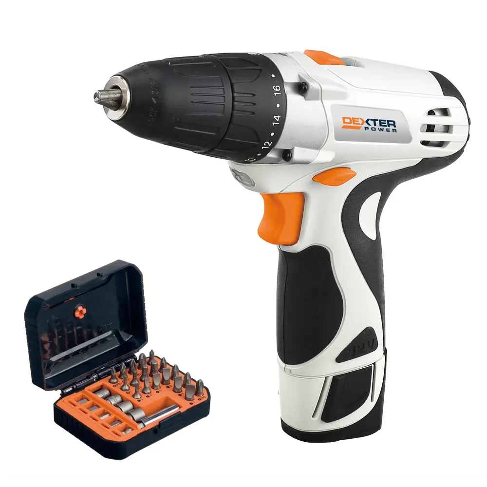 Дрель-шуруповерт аккумуляторная Dexter Power 5227.2A 24 ACC, 12 В Li-ion 1.5 Ач 81929744 STLM-2146051  - Вид №3