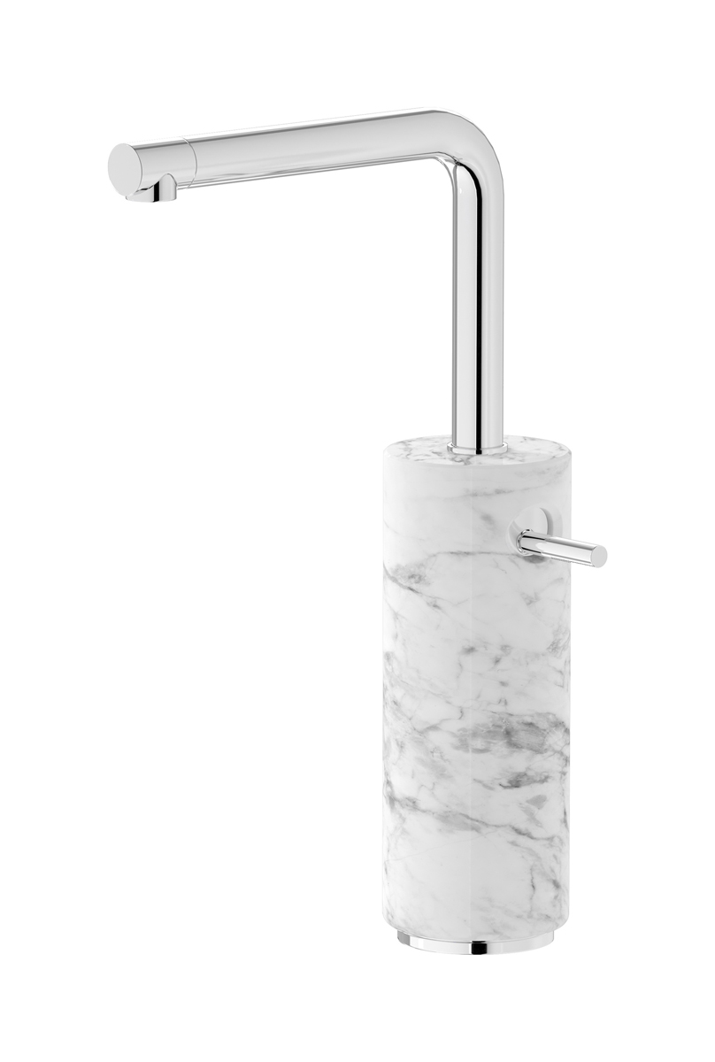 Высокий смеситель для раковины на 1 отверстие в комплекте с донным клапаном WE ARE IB mm202cc_1 Chrome Marmo