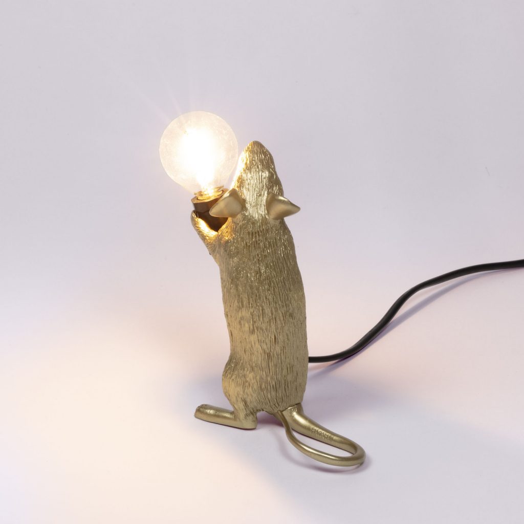 Настольная лампа 14,5х6 см золотая Mouse Lamp Gold Step 15070 GLD SELETTI ЖИВОТНЫЕ, МЫШЬ 00-3882463 Золото  - Вид №7