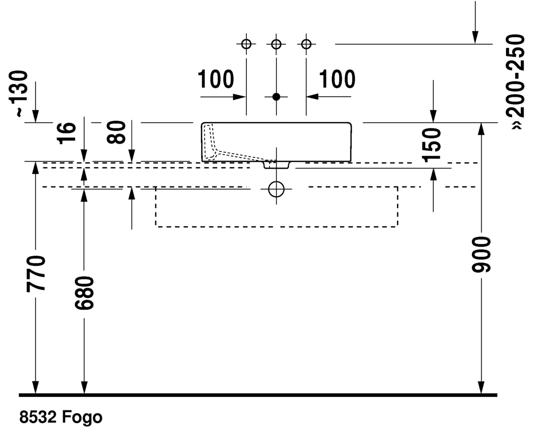 0455500000 Накладная раковина на столешницу  овальная Duravit Vero - Вид №3