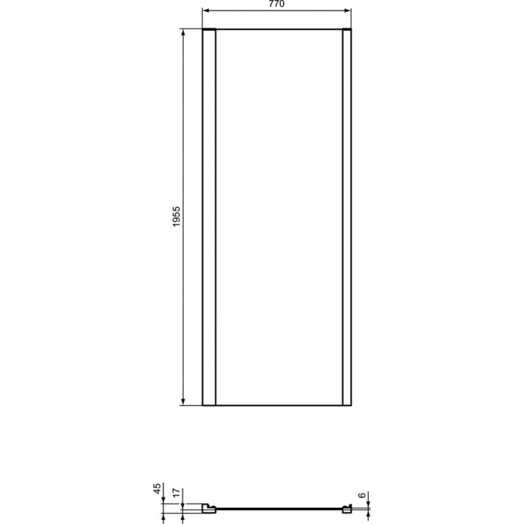 K9299V3 Фиксированная боковая панель 80 см L Ideal Standard CONNECT 2 - Вид №2