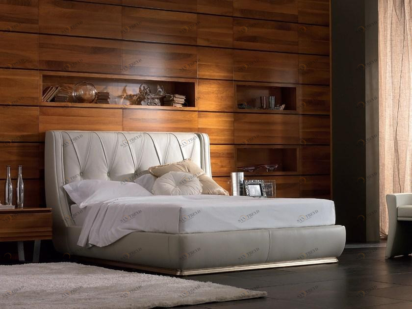 Cantiero Кровать для хранения, обитая кожей, с обитым изголовьем Elettra night El015a/p