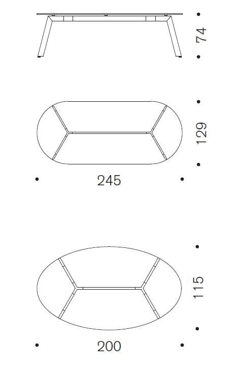 Овальный стол из стали и стекла Desalto LINK ARCH-00138568 - Вид №9