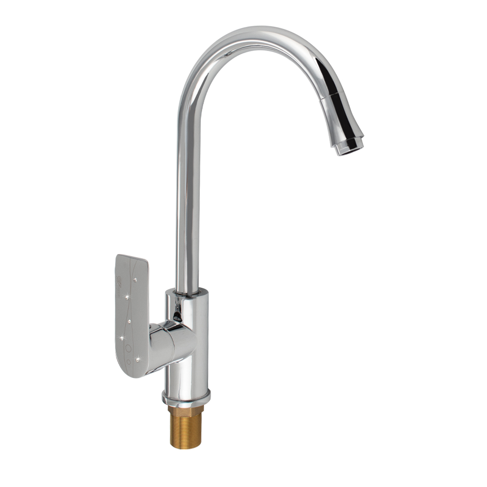 GFmark - Смеситель кухонный, шаровый, боковой, со стразами на ручке, код: 2254 