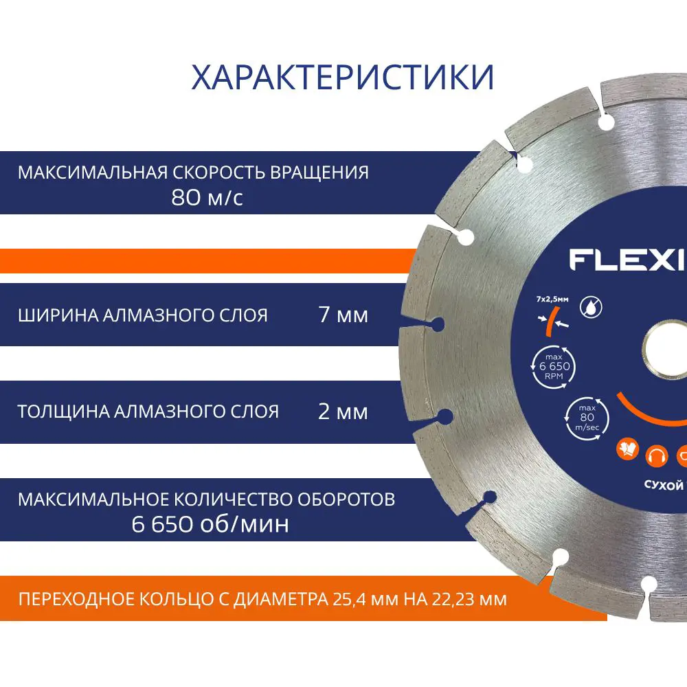 Диск алмазный по бетону Flexione сегментный 230x22.2x2.5 мм 89399922 STLM-2138688  - Вид №2