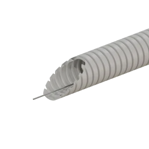 Труба гофрированная Экопласт D32 мм 25 м ПВХ легкая с протяжкой цвет серый